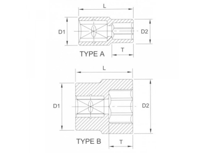 Головка торцевая 1" 12гр. 2"-3/8"